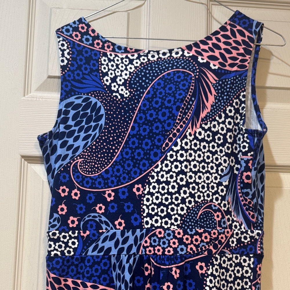 Talbots Sleeveless Paisley & Dot Maxi Dress - Blue & Pink - Picture 6 of 6
